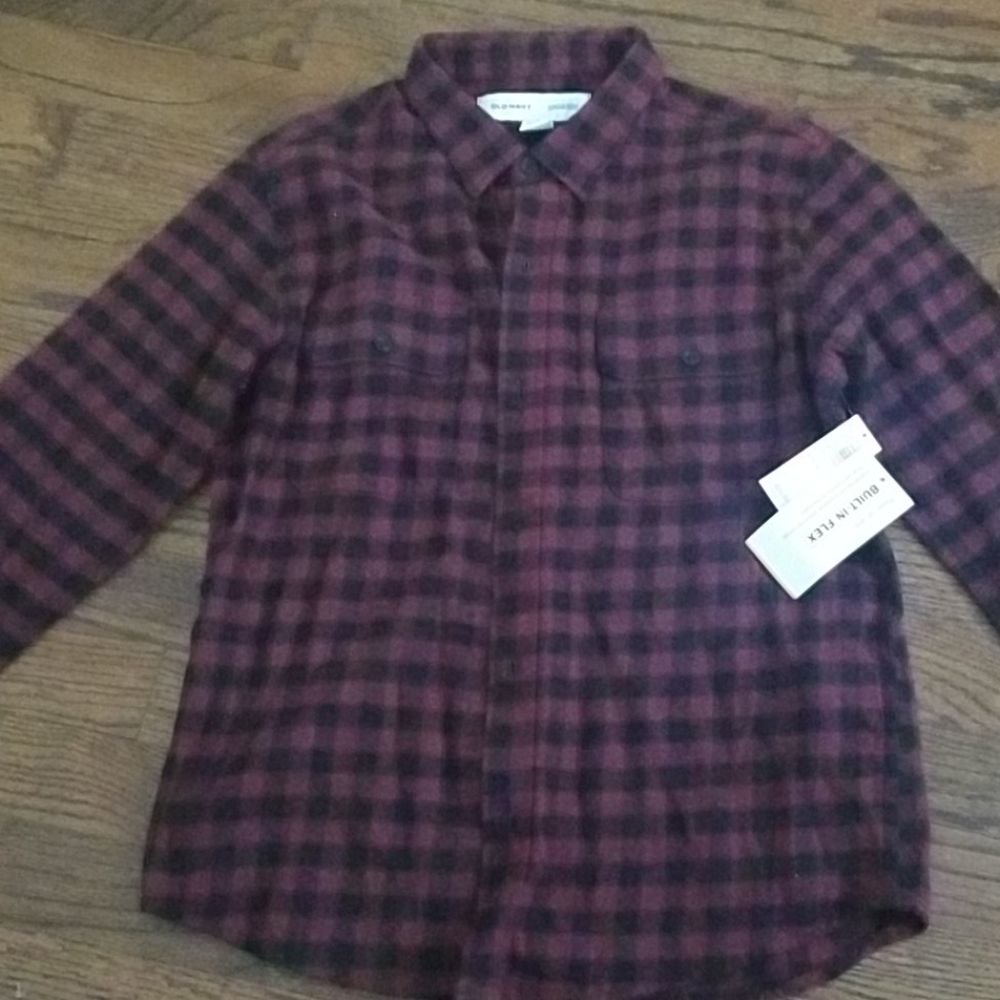 Old Navy Boy Button Down Plaid Shirt